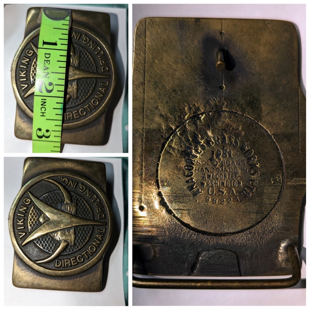 Vtg 1981 Anacortes brassworks belt buckle